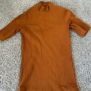Frank & Oak Ribbed Orange Top